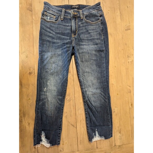 Judy Blue Denim - Judy Blue Skinny Fit Island of Capri Jeans Womens 1 / 25 Raw Hem Dark Wash